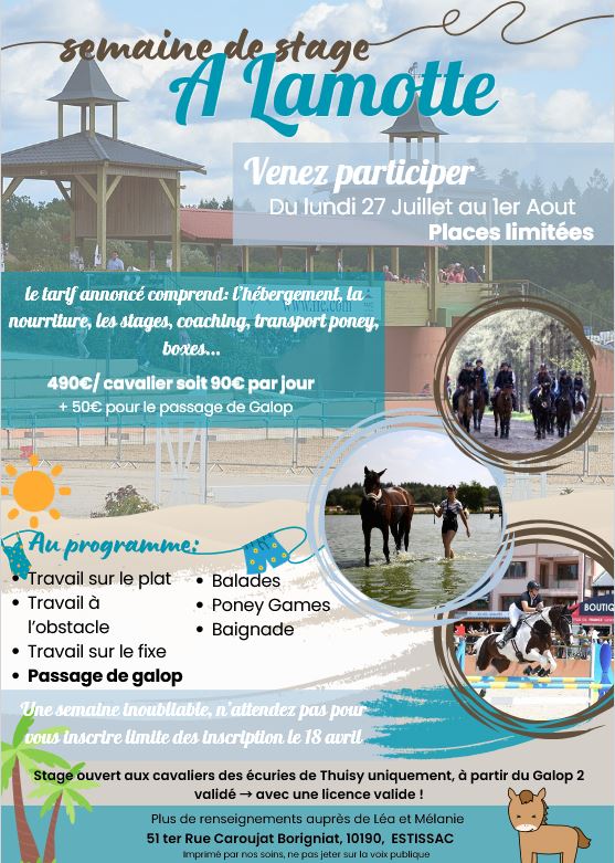 STAGE PARC FEDERAL EQUESTRE - LAMOTTE BEUVRON